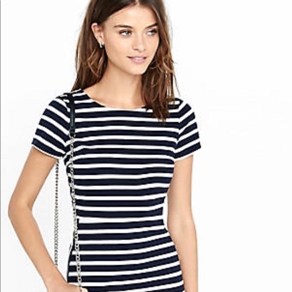 Express Dresses & Skirts - Express blue and white striped mini dress